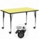 MFO Mobile 30''W x 72''L Rectangular Activity Table with Yellow Thermal Fused Laminate Top and Standard Height Adjustable Legs