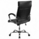 MFO High Back Designer Black Leather Executive Office Chair with Chrome Base