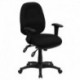 MFO Mid-Back Multi-Functional Black Fabric Swivel Computer Chair