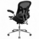 MFO Mid-Back Black Mesh Computer Chair with Chrome Base