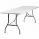 MFO 30''W x 96''L Granite White Plastic Folding Table