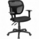 MFO Mid-Back Mesh Task Chair with Black Fabric Seat and Arms