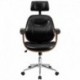 MFO High Back Black Leather Executive Wood Office Chair