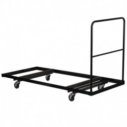 MFO Black Steel Folding Table Dolly for 30x72 Rectangular Folding Tables