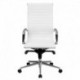MFO High Back White Ribbed Upholstered Leather Executive Office Chair