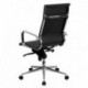 MFO High Back Black Ribbed Upholstered Leather Executive Office Chair