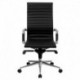 MFO High Back Black Ribbed Upholstered Leather Executive Office Chair