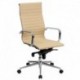 MFO High Back Tan Ribbed Upholstered Leather Executive Office Chair
