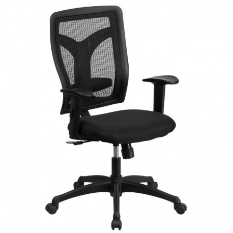 MFO Galaxy High Back Designer Back Task Chair with Adjustable Height Arms and Padded Fabric Seat