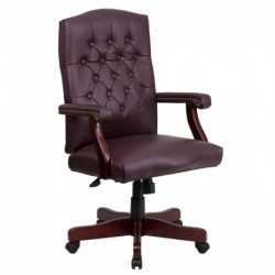 MFO Martha Washington Burgundy Leather Executive Swivel Chair