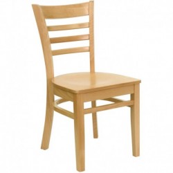 MFO Natural Wood Finished Ladder Back Wooden Restaurant Chair