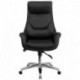 MFO High Back Black Leather Executive Office Chair with Lumbar Pillow
