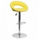 MFO Contemporary Yellow Vinyl Rounded Back Adjustable Height Bar Stool with Chrome Base