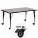 MFO Mobile 30''W x 72''L Rectangular Activity Table with Grey Thermal Fused Laminate Top and Height Adjustable Pre-School Legs