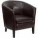 MFO Brown Leather Barrel Shaped Guest Chair