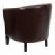 MFO Brown Leather Barrel Shaped Guest Chair
