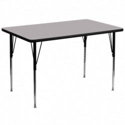 MFO 36''W x 72''L Rectangular Activity Table with Grey Thermal Fused Laminate Top and Standard Height Adjustable Legs