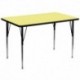 MFO 36''W x 72''L Rectangular Activity Table with Yellow Thermal Fused Laminate Top and Standard Height Adjustable Legs