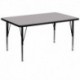 MFO 36''W x 72''L Rectangular Activity Table with Grey Thermal Fused Laminate Top and Height Adjustable Pre-School Legs