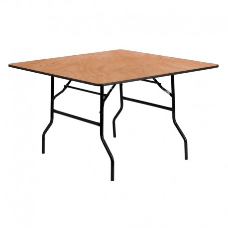 MFO 48'' Square Wood Folding Banquet Table