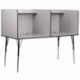 MFO Double Wide Study Carrel with Adjustable Legs and Top Shelf in Nebula Grey Finish