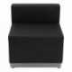 MFO Inspiration Collection Black Leather Chair with Brushed Stainless Steel Base