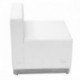 MFO Inspiration Collection White Leather Chair with Brushed Stainless Steel Base