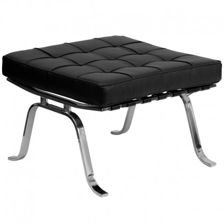 MFO Friendly Collection Black Leather Ottoman