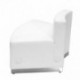 MFO Inspiration Collection White Leather Convex Chair with Brushed Stainless Steel Base
