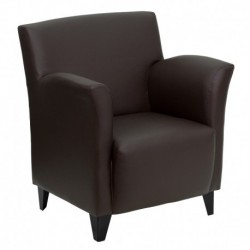 MFO Arc Collection Brown Leather Reception Chair