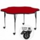 MFO Mobile 60'' Flower Shaped Activity Table with Red Thermal Fused Laminate Top and Standard Height Adjustable Legs