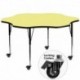 MFO Mobile 60'' Flower Shaped Activity Table with Yellow Thermal Fused Laminate Top and Standard Height Adjustable Legs