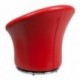 MFO Red Leather Swivel Reception Chair