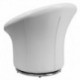 MFO White Leather Swivel Reception Chair