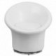 MFO White Leather Swivel Reception Chair