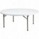 MFO 72'' Round Granite White Plastic Folding Table