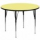 MFO 60'' Round Activity Table with Yellow Thermal Fused Laminate Top and Standard Height Adjustable Legs
