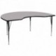 MFO 48''W x 96''L Kidney Shaped Activity Table with Grey Thermal Fused Laminate Top and Standard Height Adjustable Legs