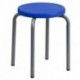 MFO Stackable Stool with Blue Seat and Silver Powder Coated Frame