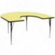 MFO 60''W x 66''L Horseshoe Activity Table with Yellow Thermal Fused Laminate Top and Standard Height Adjustable Legs