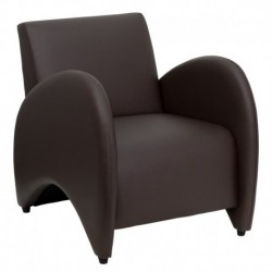 MFO Recurve Collection Brown Leather Reception Chair