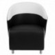MFO Black Leather Reception Chair with White Detailing