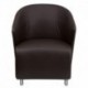 MFO Dark Brown Leather Reception Chair