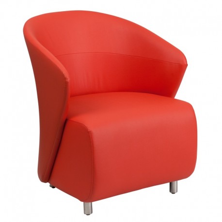 MFO Red Leather Reception Chair