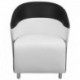 MFO White Leather Reception Chair with Black Detailing