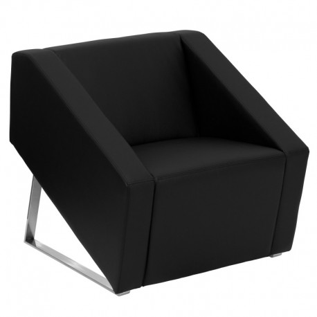 MFO Wonder Collection Black Leather Reception Chair