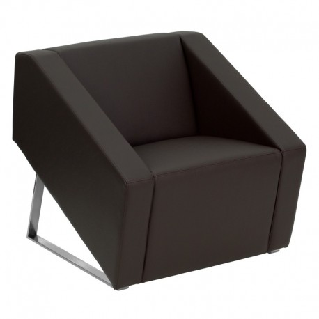 MFO Wonder Collection Brown Leather Reception Chair