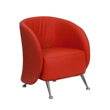 MFO Flight Collection Red Leather Reception Chair