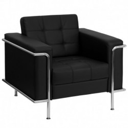MFO Sophia Collection Contemporary Black Leather Chair with Encasing Frame