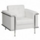 MFO Sophia Collection Contemporary White Leather Chair with Encasing Frame